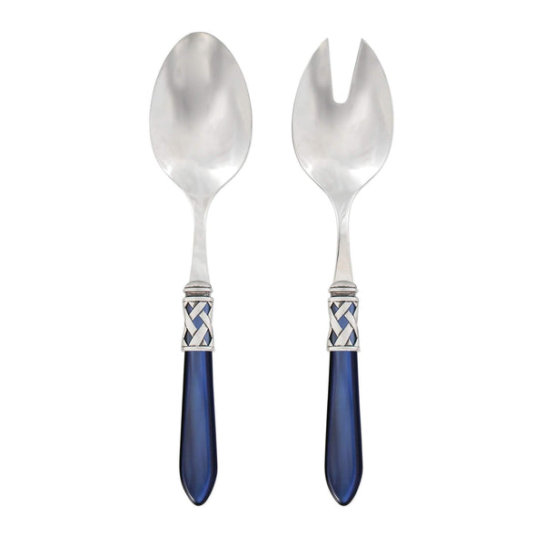 Aladdin Antique Blue Salad Server Set by VIETRI