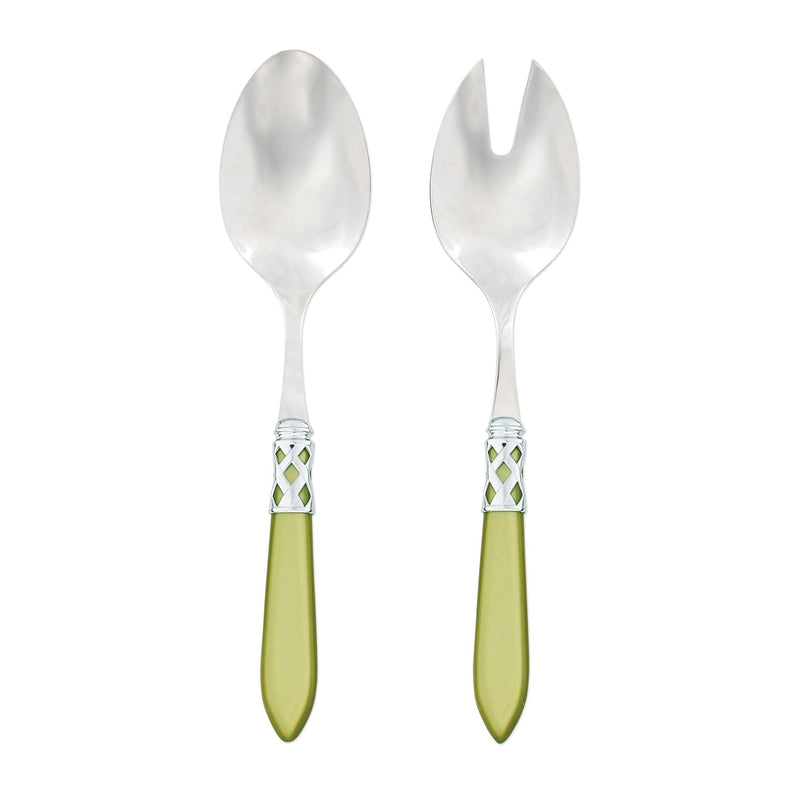 Aladdin Brilliant Chartreuse Salad Server Set by VIETRI