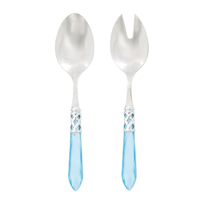 Aladdin Brilliant Light Blue Salad Server Set by VIETRI