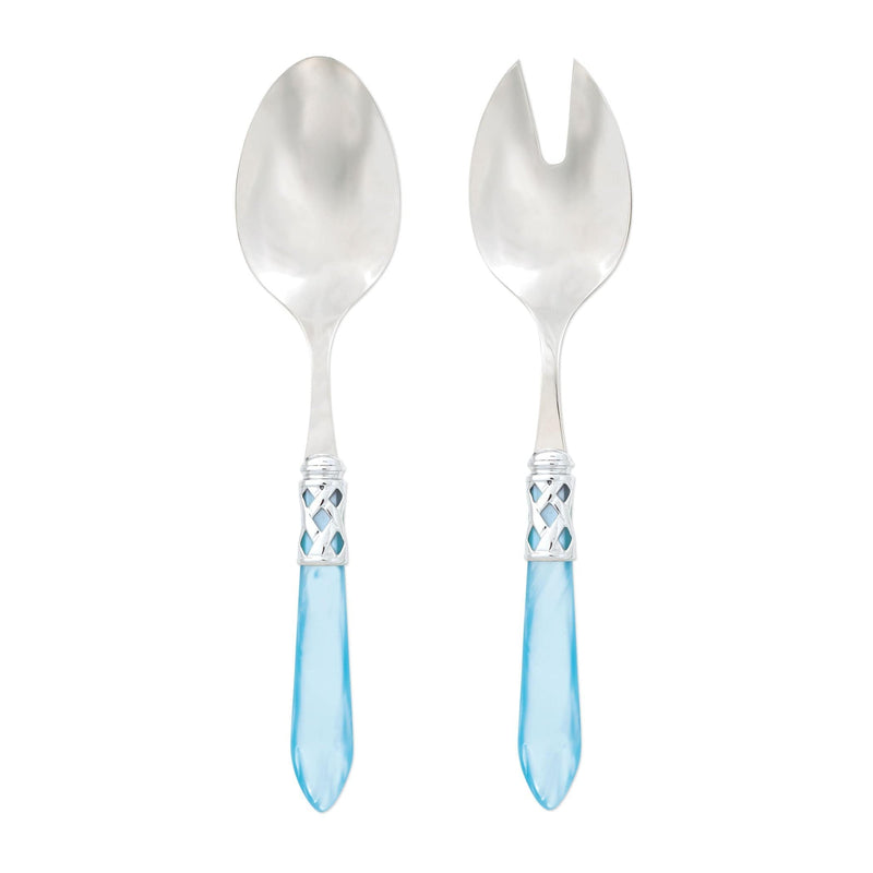 Aladdin Brilliant Light Blue Salad Server Set by VIETRI