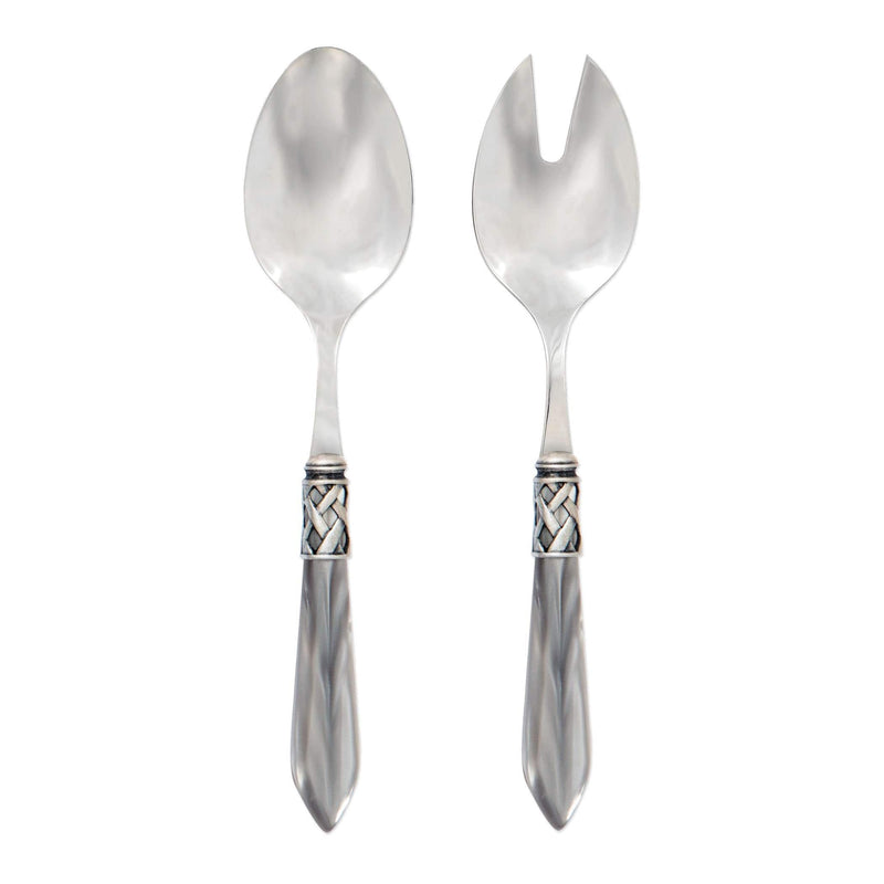 Aladdin Antique Light Gray Salad Server Set by VIETRI