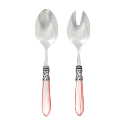 Aladdin Antique Light Pink Salad Server Set by VIETRI