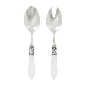 Aladdin Antique White Salad Server Set by VIETRI