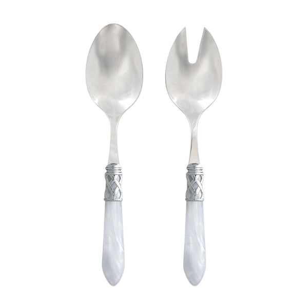 Aladdin Brilliant White Salad Server Set by VIETRI