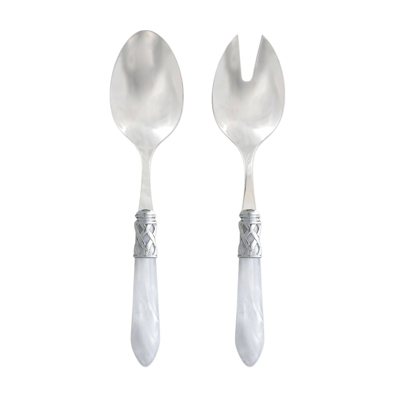 Aladdin Brilliant White Salad Server Set by VIETRI