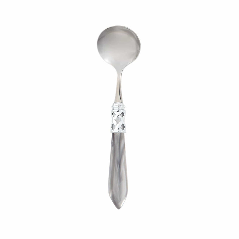 Aladdin Brilliant Light Gray Sauce Ladle by VIETRI