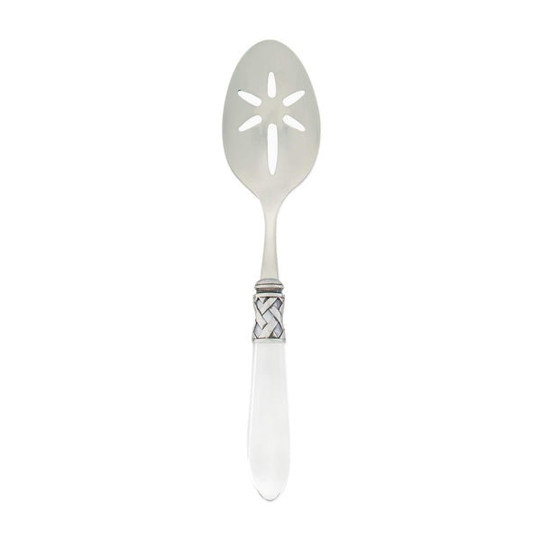 Aladdin Antique Clear Slotted Serving Spoon by VIETRI