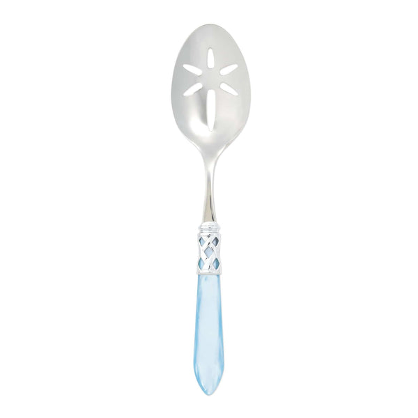 Aladdin Brilliant Light Blue Slotted Serving Spoon by VIETRI