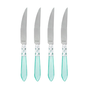 Aladdin Brilliant Aqua Steak Knives by VIETRI