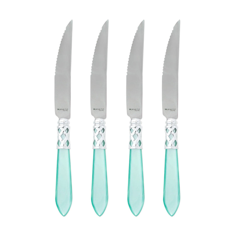 Aladdin Brilliant Aqua Steak Knives by VIETRI