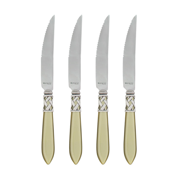 Aladdin Antique Chartreuse Steak Knives by VIETRI