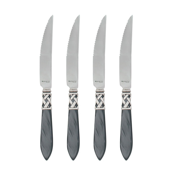 Aladdin Antique Charcoal Steak Knives by VIETRI