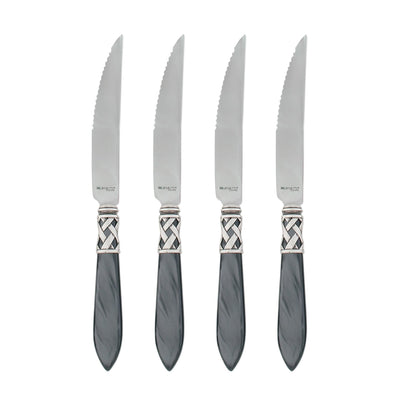 Aladdin Antique Charcoal Steak Knives by VIETRI