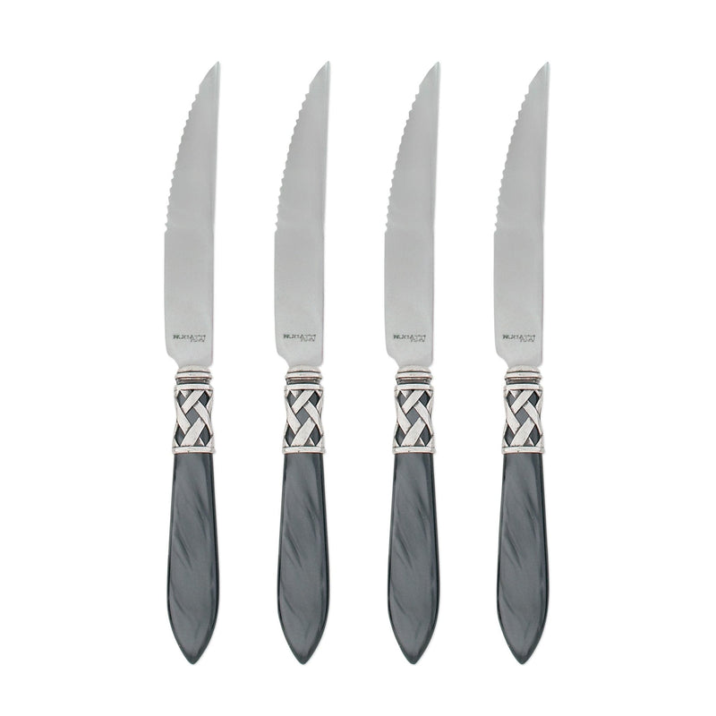 Aladdin Antique Charcoal Steak Knives by VIETRI