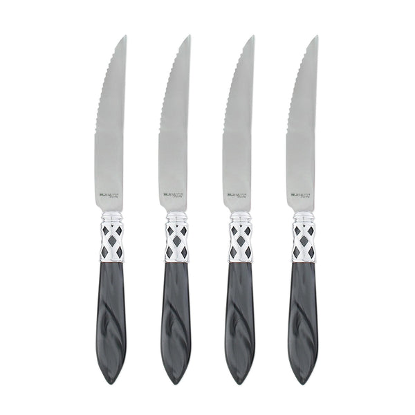 Aladdin Brilliant Charcoal Steak Knives by VIETRI