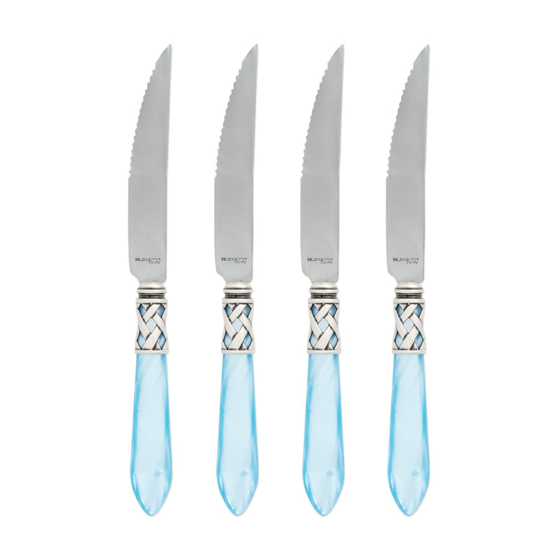 Aladdin Antique Light Blue Steak Knives by VIETRI