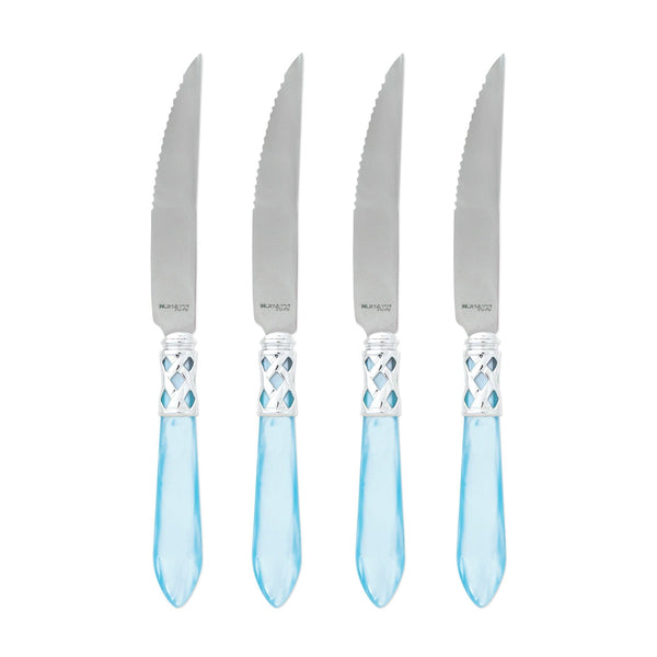 Aladdin Brilliant Light Blue Steak Knives by VIETRI