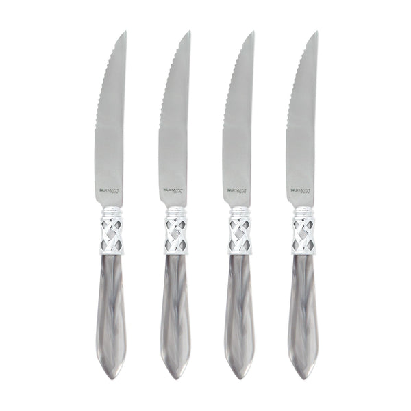 Aladdin Brilliant Light Gray Steak Knives by VIETRI