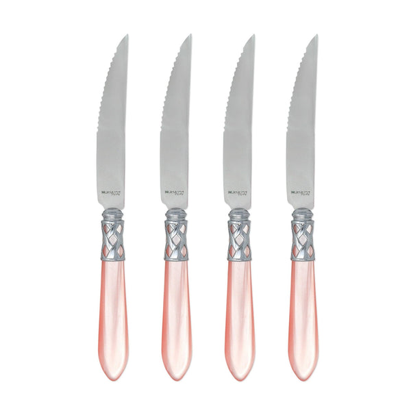 Aladdin Brilliant Light Pink Steak Knives by VIETRI