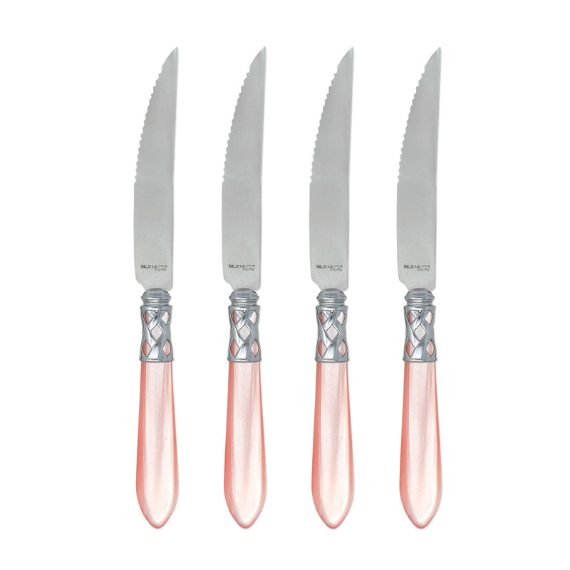 Aladdin Brilliant Light Pink Steak Knives by VIETRI