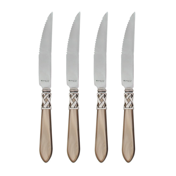 Aladdin Antique Taupe Steak Knives by VIETRI