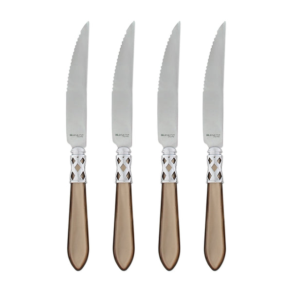 Aladdin Brilliant Taupe Steak Knives by VIETRI