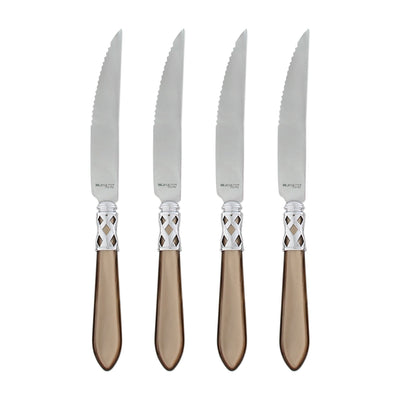 Aladdin Brilliant Taupe Steak Knives by VIETRI