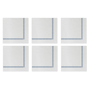 Papersoft Napkins Fringe Blue Cocktail Napkins (Pack of 20) - Set of 6