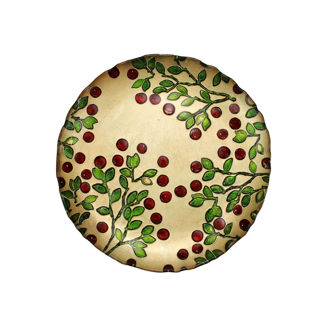 Cranberry Glass Salad Plate