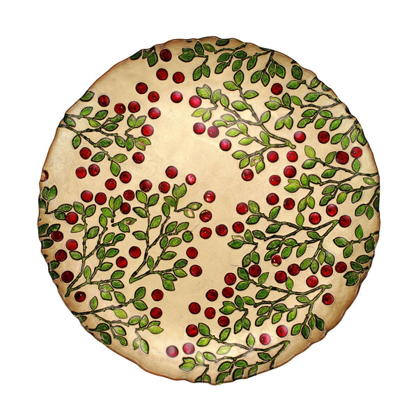 Cranberry Glass Round Platter