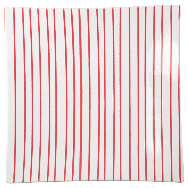 Stripe Red Square Platter by VIETRI