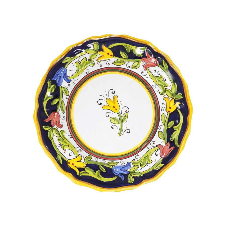 Floral Blue Dinner Plate by VIETRI