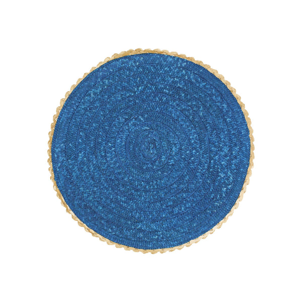 Florentine Straw Accessories Cobalt Round Placemats - Set of 4