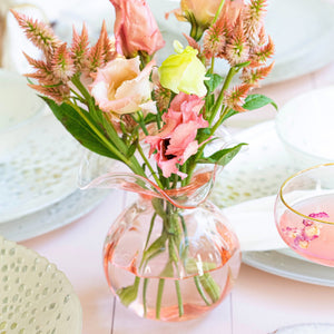 Hibiscus Glass Pink Bud Vase