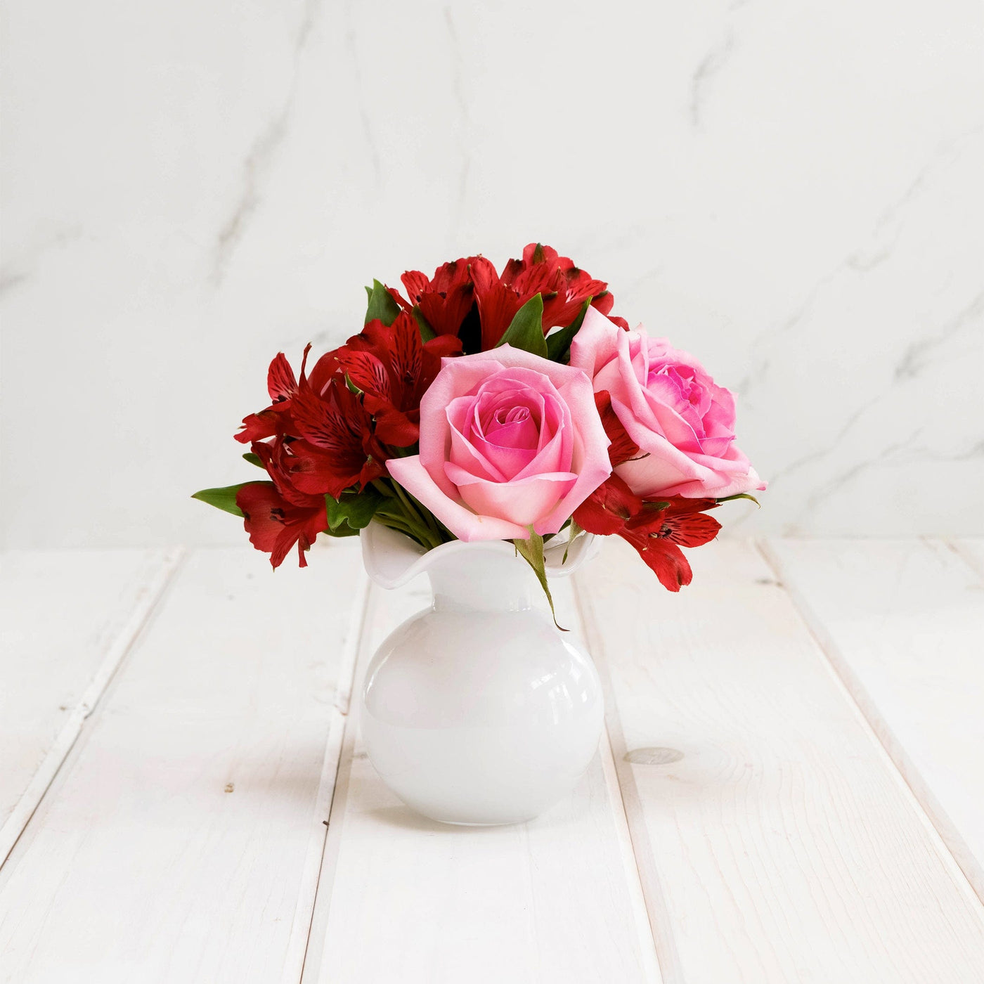 Hibiscus Glass White Small Fluted Vase