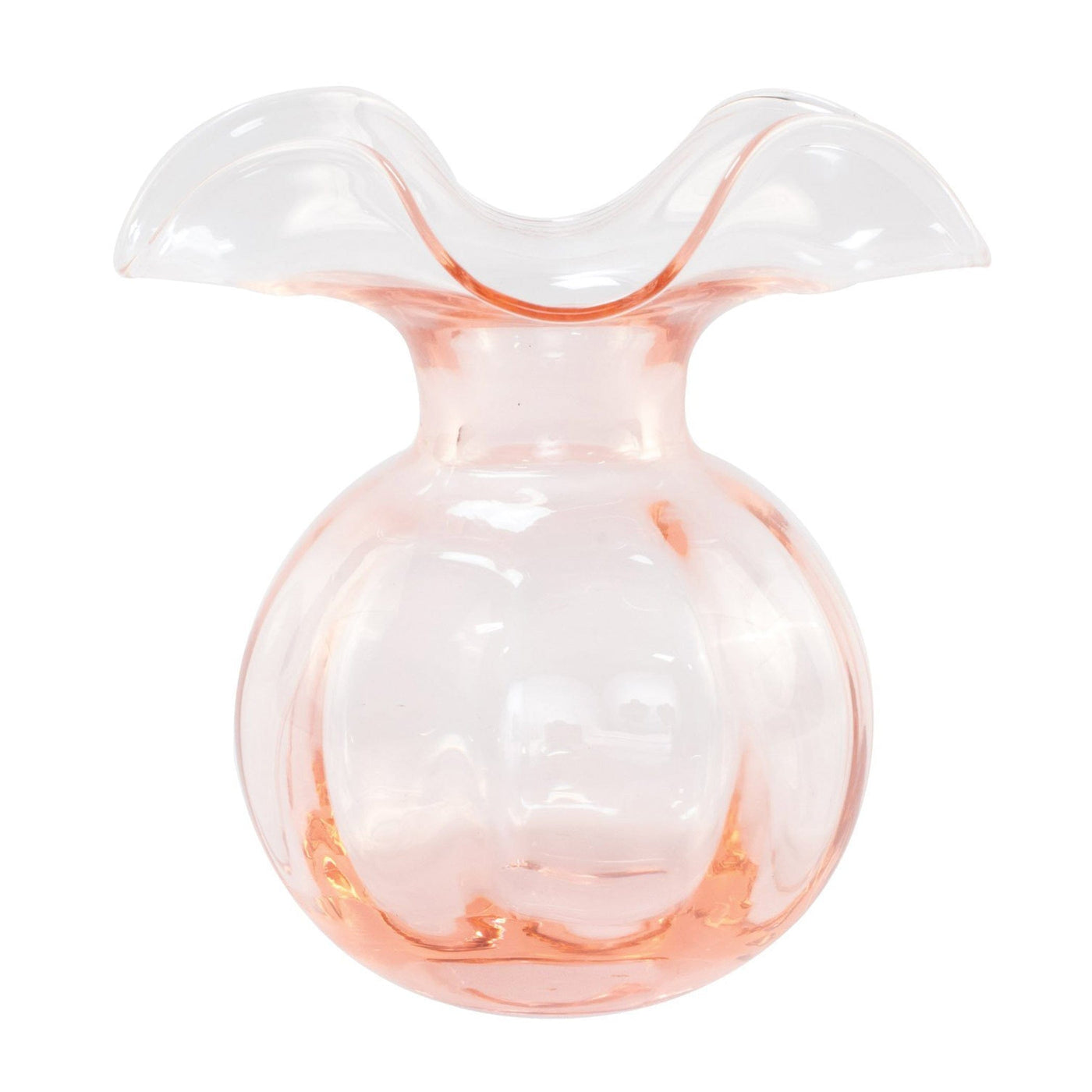 Hibiscus Glass Pink Medium Fluted Vase