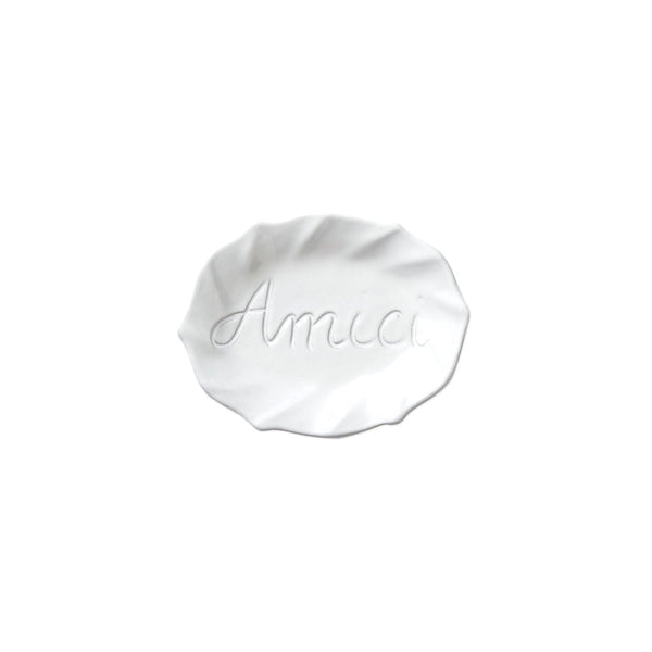 Incanto White Ruffle Amici Plate by VIETRI