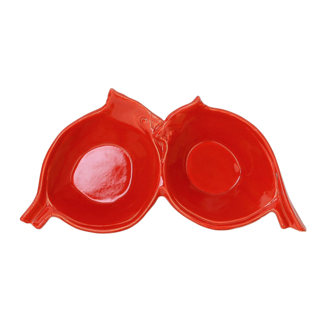 Lastra Holiday Figural Red Bird Two-Part Server by VIETRI