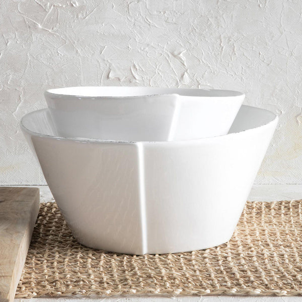 Lastra White Medium Stacking Serving Bowl