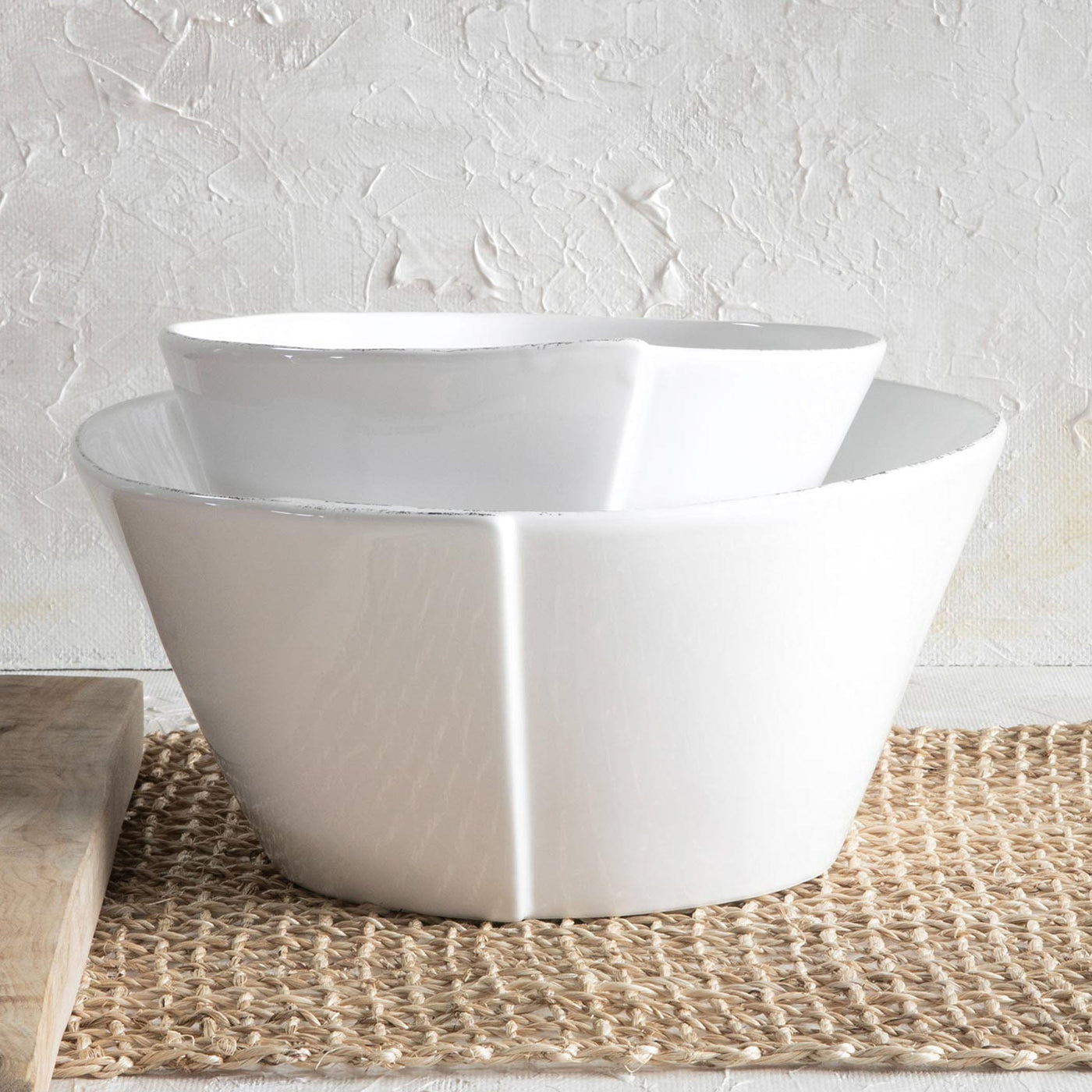 Lastra White Medium Stacking Serving Bowl