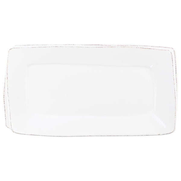 Lastra White Rectangular Platter by VIETRI