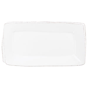 Lastra White Rectangular Platter by VIETRI