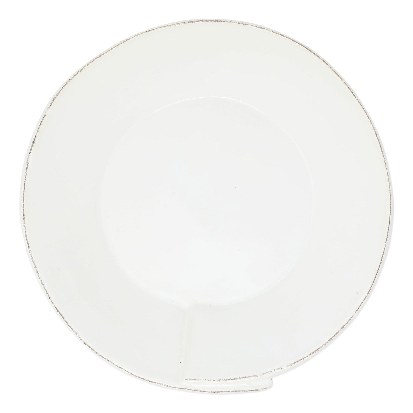 Lastra White Large Shallow Serving Bowl by VIETRI