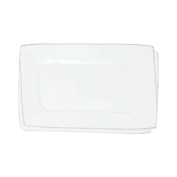 Lastra White Small Rectangular Tray by VIETRI