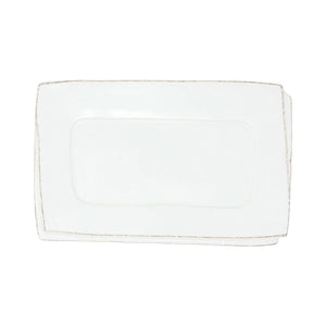 Lastra White Small Rectangular Tray by VIETRI