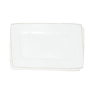 Lastra White Small Rectangular Tray by VIETRI