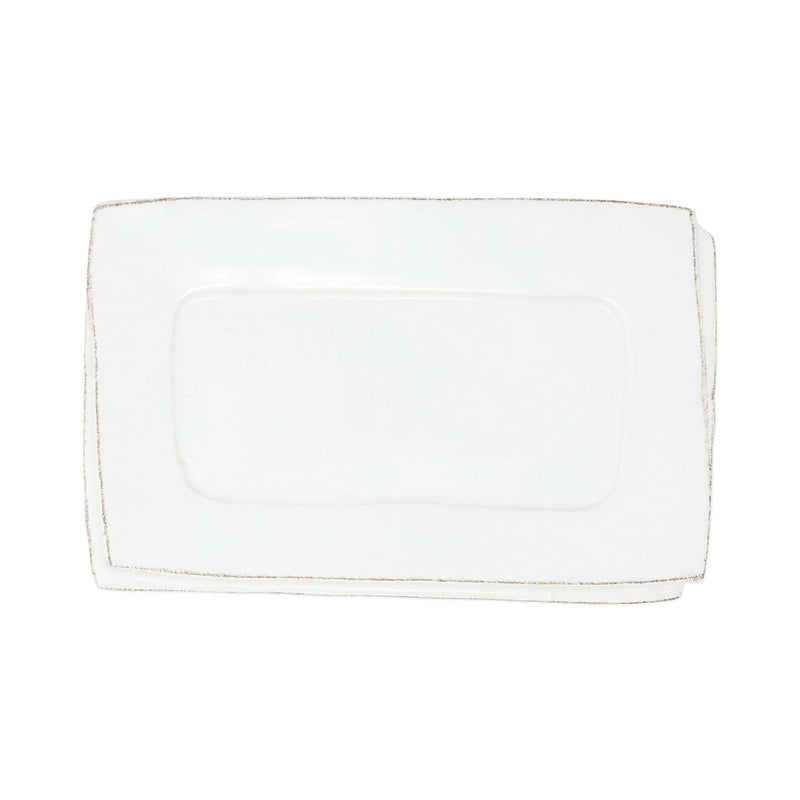 Lastra White Small Rectangular Tray by VIETRI