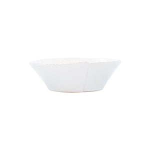 Lastra White Small Oval Bowl by VIETRI