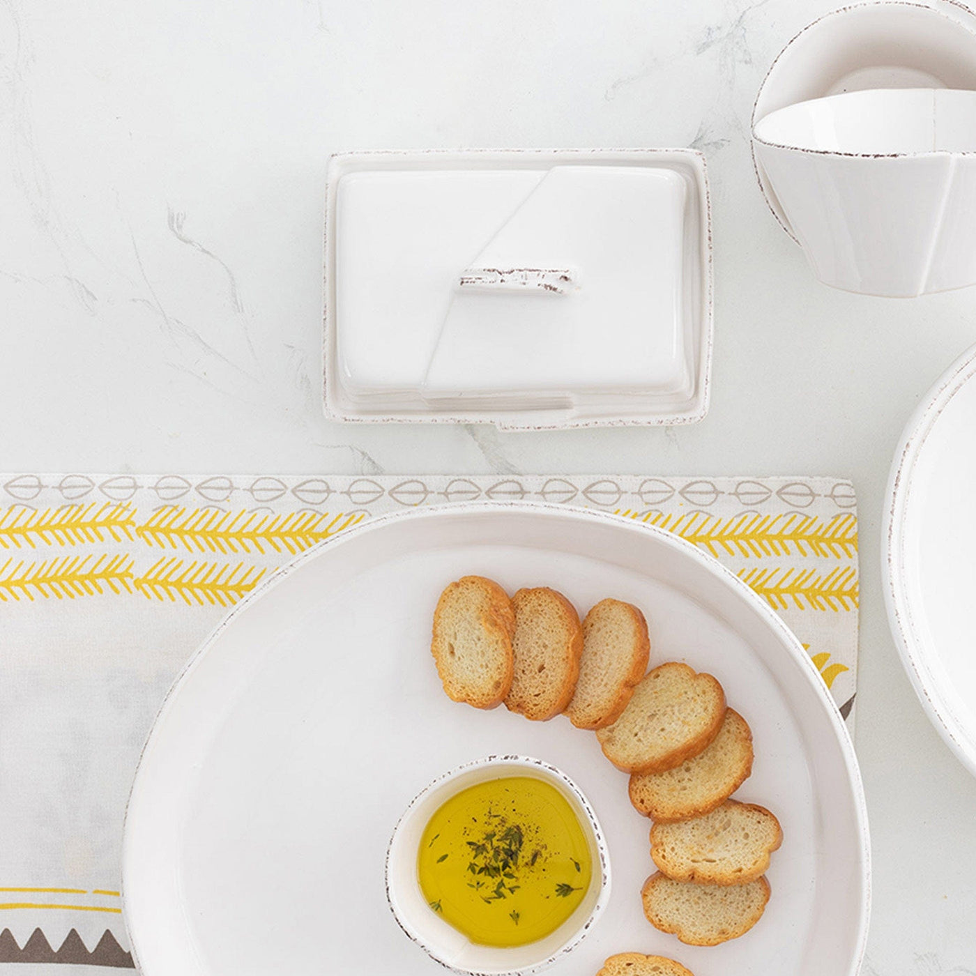 Lastra White Butter Dish