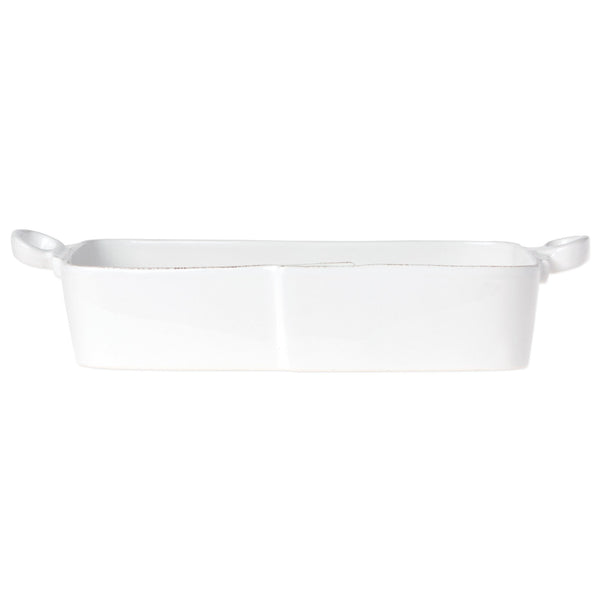 Lastra White Rectangular Baker by VIETRI